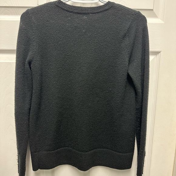 Black LOFT sweater with pearls on cuffs - Picture 4 of 5